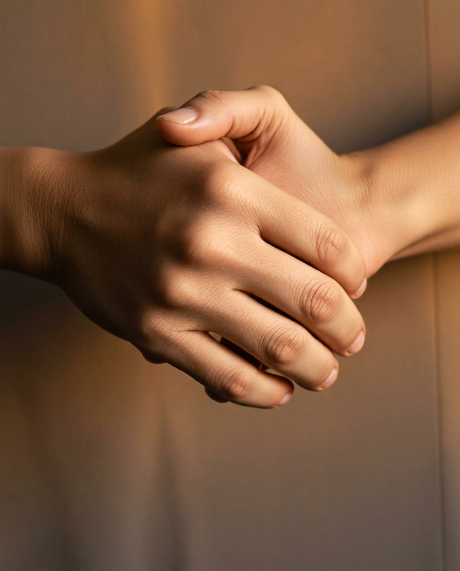 Hands clasped
